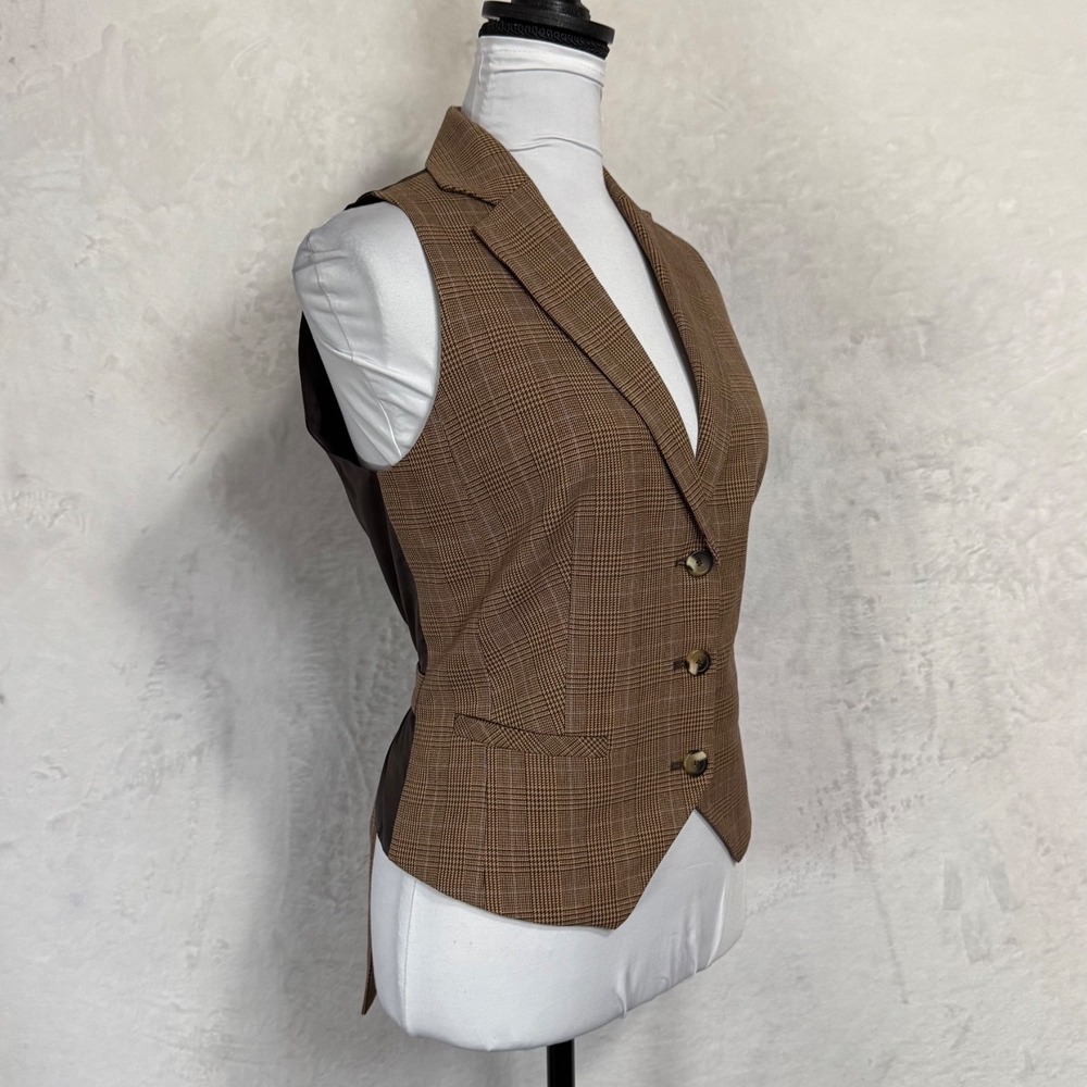 Liz Claiborne 90s Plaid‎ Vest Tailored Suit Waistcoat Size 6 Heritage Equestrian - Picture 4 of 15